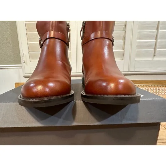 Ecco Sartorelle 25 Hydromax Mid Cut Buckle Boot Cognac Leather Sz 6/6.5 US NWOB
