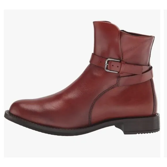 Ecco Sartorelle 25 Hydromax Mid Cut Buckle Boot Cognac Leather Sz 6/6.5 US NWOB