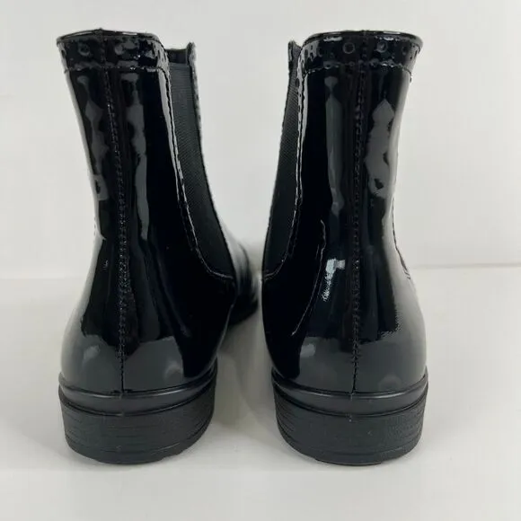 Ecco Touch Chelsea‎ Patent Leather Womens 10.5 Ankle Boots  Classic Comfort 90's