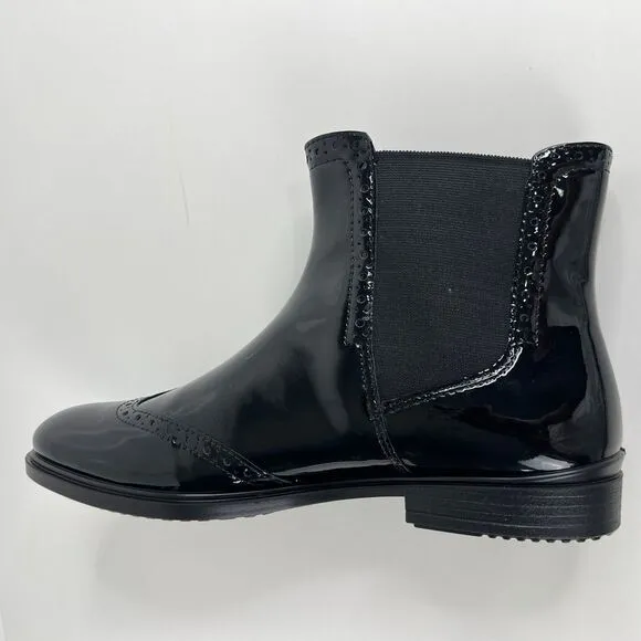Ecco Touch Chelsea‎ Patent Leather Womens 10.5 Ankle Boots  Classic Comfort 90's