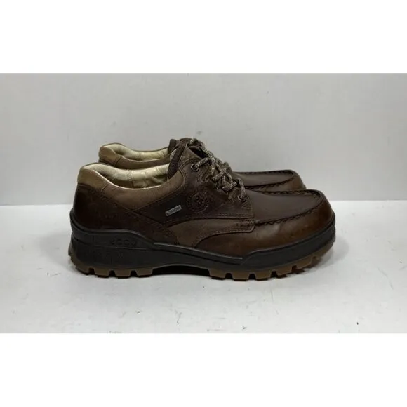 ECCO Track 25 Gore-Tex Hiking Shoes Low Boot Brown Leather Men's Size 8 / 42