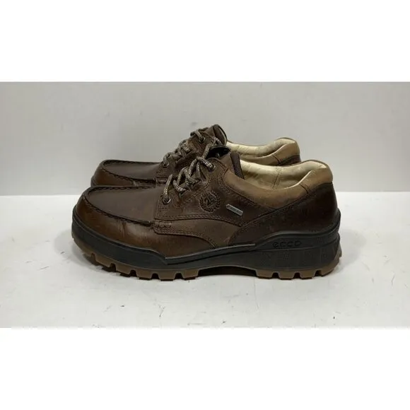 ECCO Track 25 Gore-Tex Hiking Shoes Low Boot Brown Leather Men's Size 8 / 42