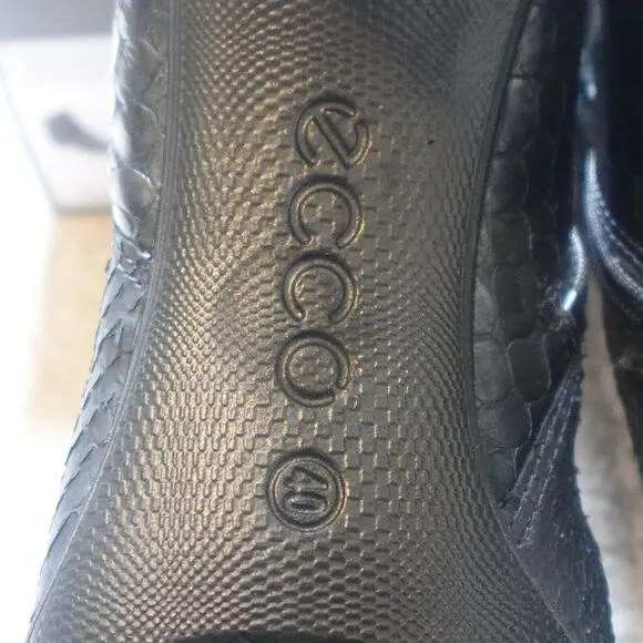 ECCO WOMEN'S EU 40 9 9.5 US BOOTS BOOTIES SCULPTURED 45 BLACK BUFFED SILVER NEW