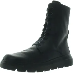 ECCO Womens Nouvelle Black Lace-Up Leather Mid-Calf Boots NWOB