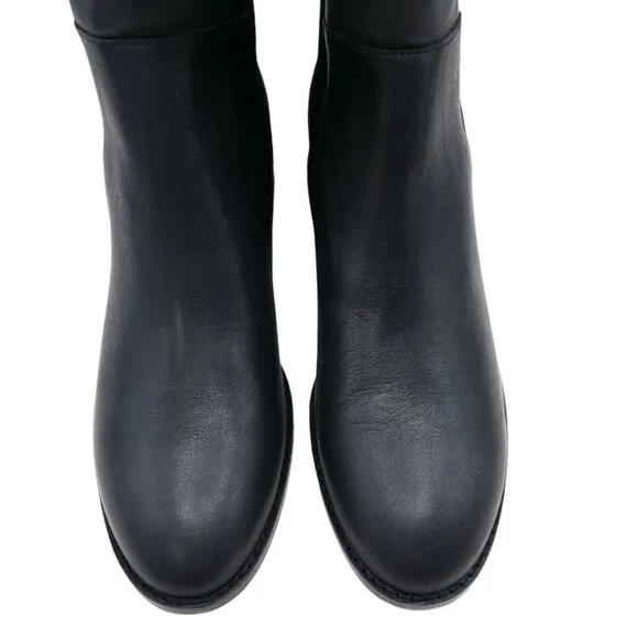 EILEEN FISHER Destry Black Leather and Recycled Stretch Knit Boot Size 9