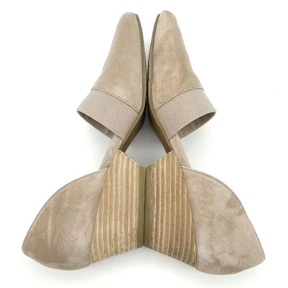 Eileen Fisher Hilly Wedge d'Orsay Pump in Earth Beige Taupe Suede Women’s Size 9