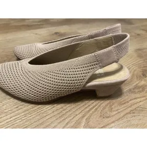 Eileen Fisher Womens Beth St Knit Slingback Stretch Mesh Heels Shoes BlushSize 6