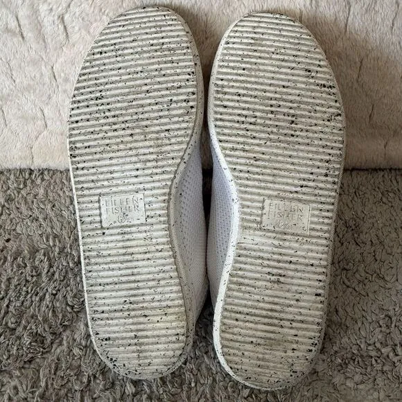Eileen‎ Fisher Women's Size 8.5 White Stretch Clifton 4 Lace Up Sneakers Shoes