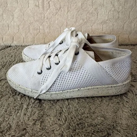 Eileen‎ Fisher Women's Size 8.5 White Stretch Clifton 4 Lace Up Sneakers Shoes