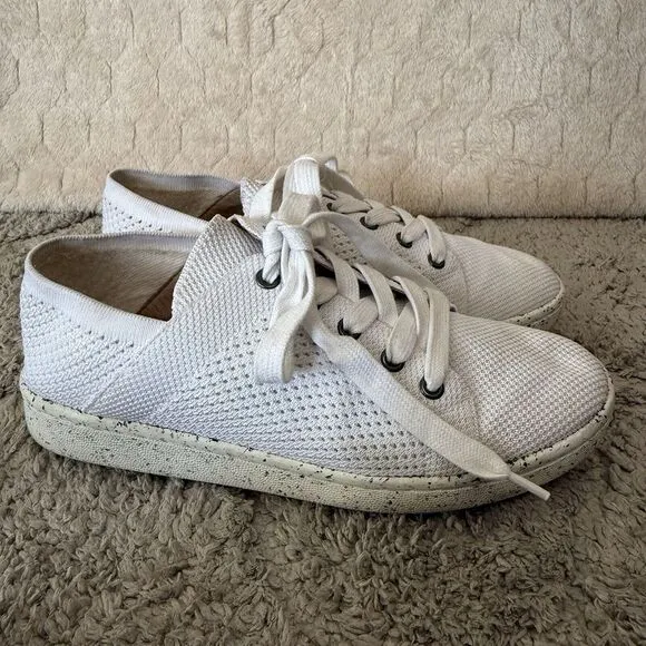 Eileen‎ Fisher Women's Size 8.5 White Stretch Clifton 4 Lace Up Sneakers Shoes