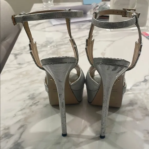 Elegant Silver High Heel Sandals