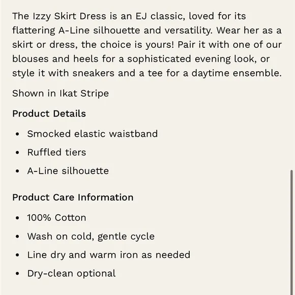 Elizabeth James The Label “Izzy” Skirt/Dress