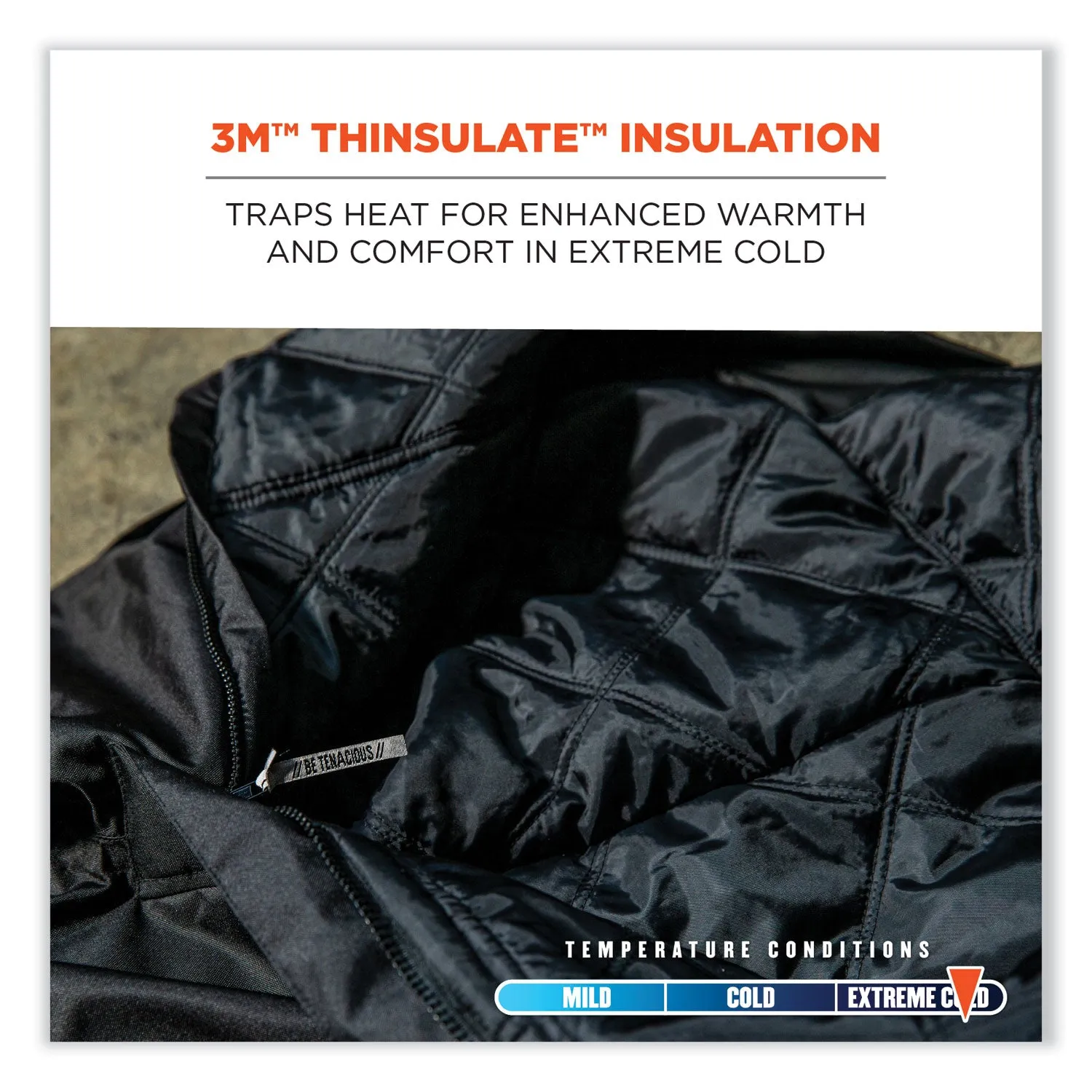 ergodyne® N-Ferno 6471 Thermal Bibs with 500D Nylon Shell, 2X-Large, Black