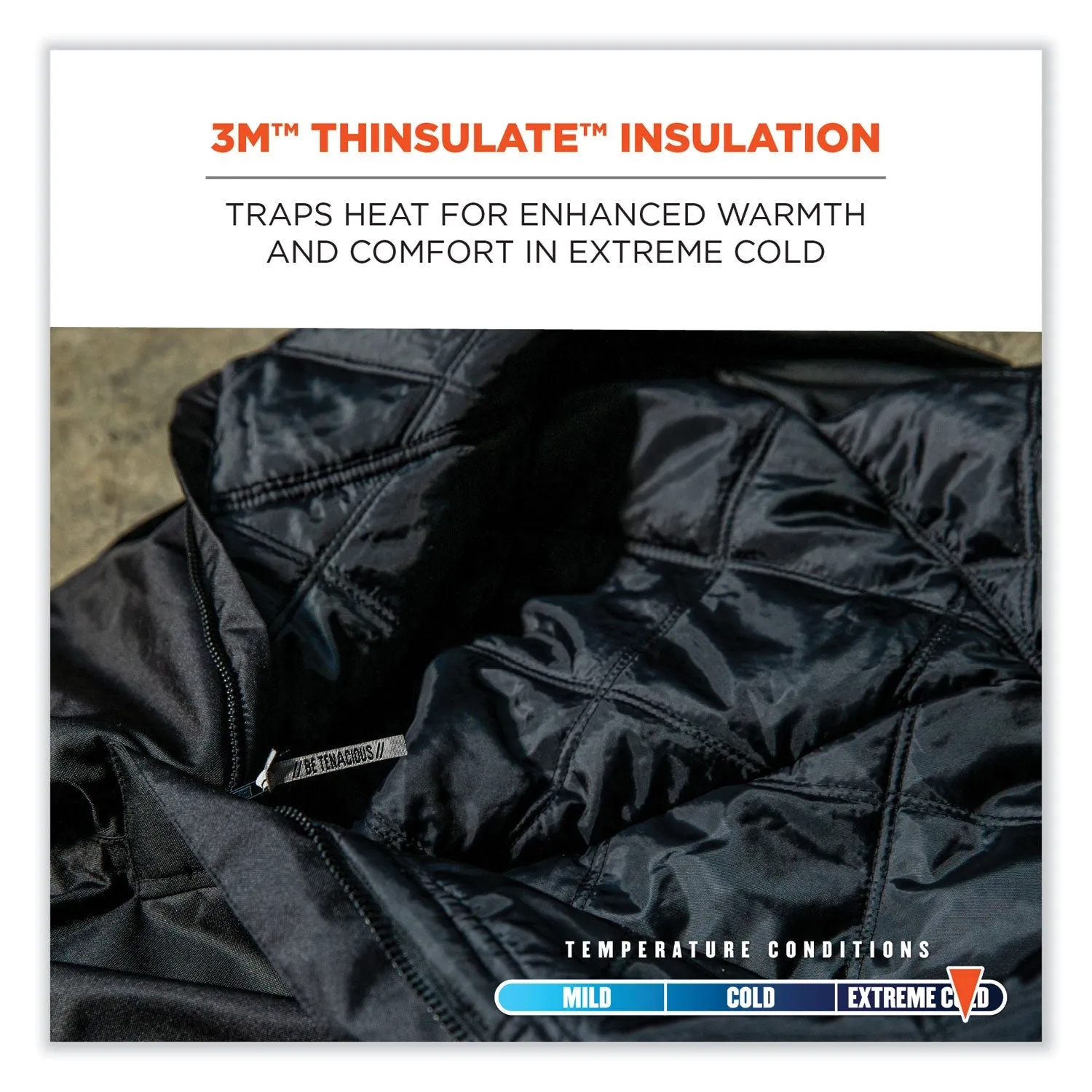 ergodyne® N-Ferno 6471 Thermal Bibs with 500D Nylon Shell, 4X-Large, Black