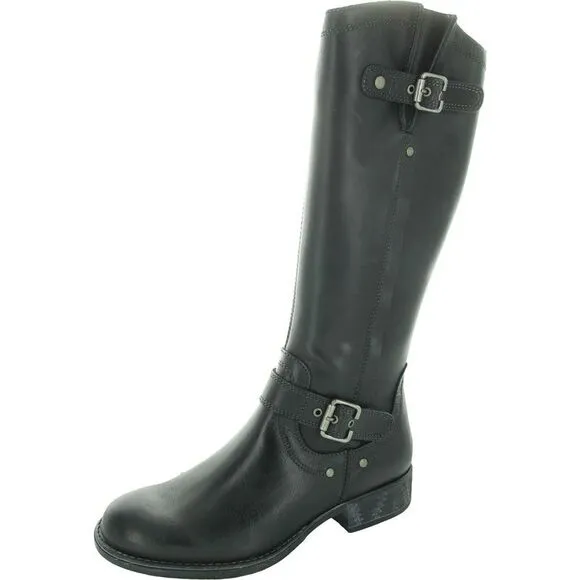 Eric Michael Womens Montana Black Leather Knee-High Boots Shoes NWOB