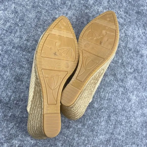 Eric Michaels Shoe Women Beige Collette Slip On Comfort Wedge Heels Mules Clogs