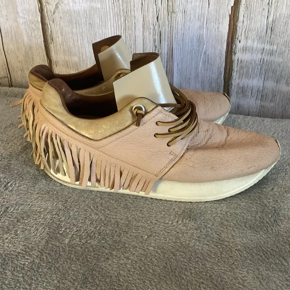 Esse ut Esse Fringe Nude Leather Sneakers Size 37 Made in Italy