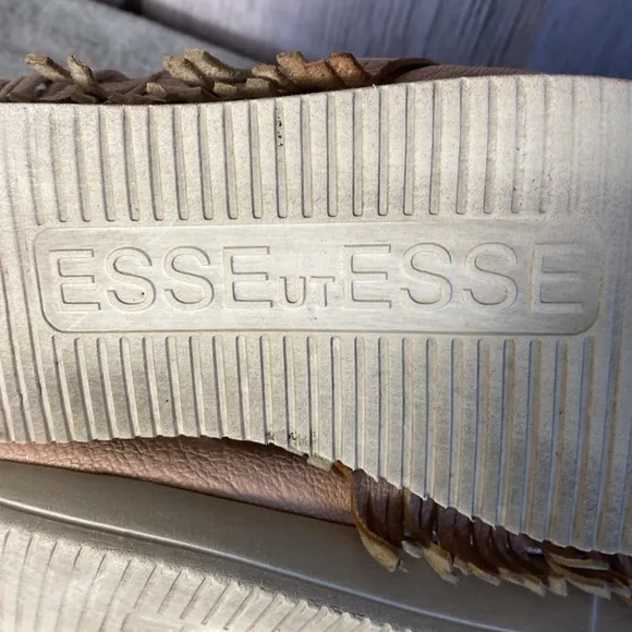 Esse ut Esse Fringe Nude Leather Sneakers Size 37 Made in Italy
