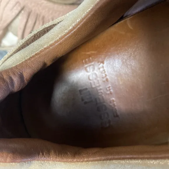 Esse ut Esse Fringe Nude Leather Sneakers Size 37 Made in Italy