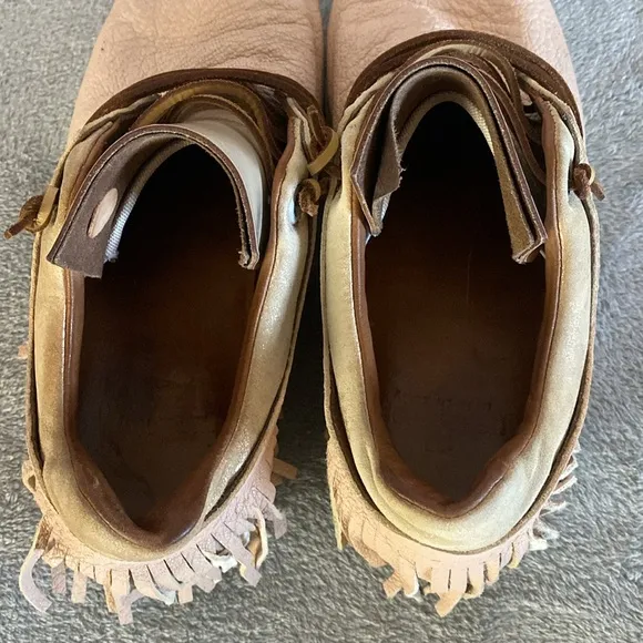 Esse ut Esse Fringe Nude Leather Sneakers Size 37 Made in Italy