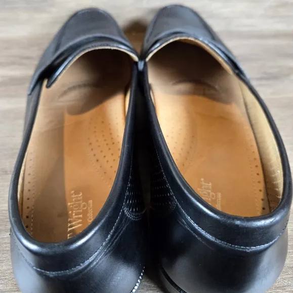 ET Wright Mens Perforated Slip On Loafer Dress Shoes Black Mens Sz 14 D