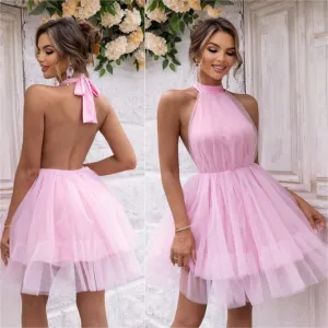 Ethereal Enchantment Halter Mesh Mini - Pink
