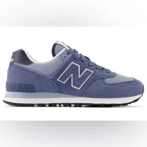EUC Women’s Size 8 (Euro Sz 39.5) New Balance 574 Suede Running Shoes Grey Navy