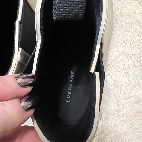 Everlane Black and Cream Chelsea Rain Boots 10