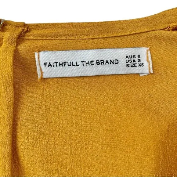 Faithful The Brand Melia Butterscotch Tiered Midi Dress Size XS/US 2