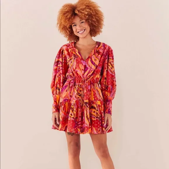 Farm Rio Banana Juice Cotton Minidress