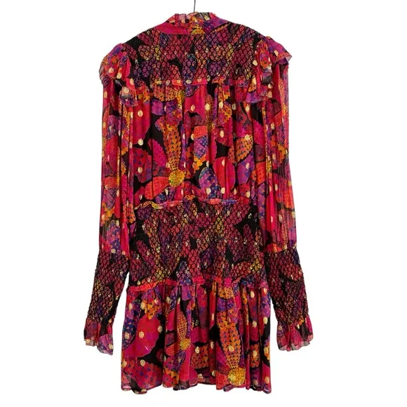 FARM RIO Black Heart Daisy Mini Dress Size Small