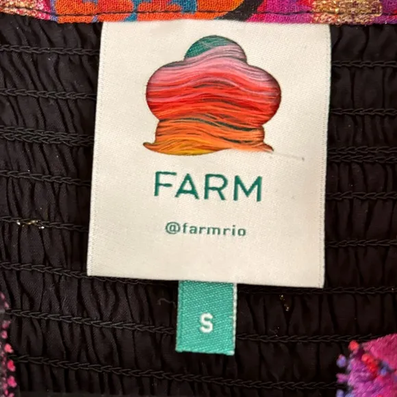 FARM RIO Black Heart Daisy Mini Dress Size Small