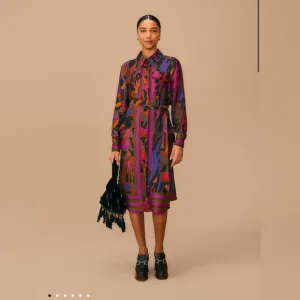 Farm Rio Black Mixed Wild Horses Shirtdress