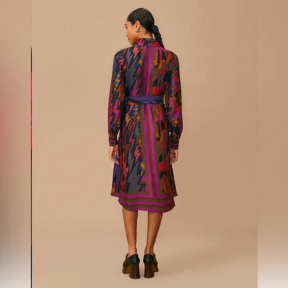 Farm Rio Black Mixed Wild Horses Shirtdress