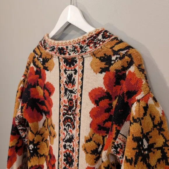 FARM Rio Winter Tapestry Knit Cardigan Eclectic Statement Piece - Size XXS
