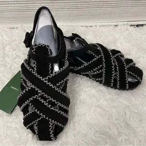 FARM RIO Black Zigzag Sandals Vegan Leather Straps size US 7.5 NEW