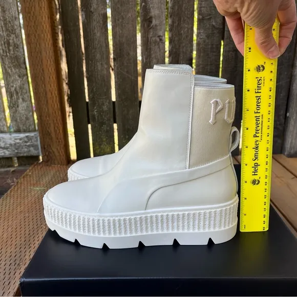 Fenty x Puma By Rihanna Chelsea Sneaker Chunky Sole Boot In Vanilla Ice Sz 10