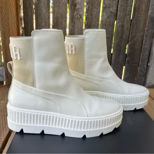 Fenty x Puma By Rihanna Chelsea Sneaker Chunky Sole Boot In Vanilla Ice Sz 10