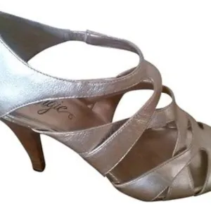 Fergie Gold Leather Jacuzzi Sandals/Heels