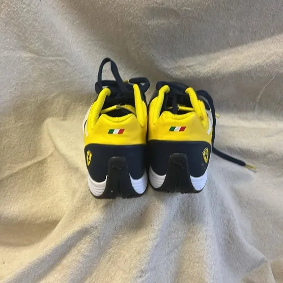 Ferrari, Puma Blue and Yellow Athletic Shoes Sporty Design, Ferrari.