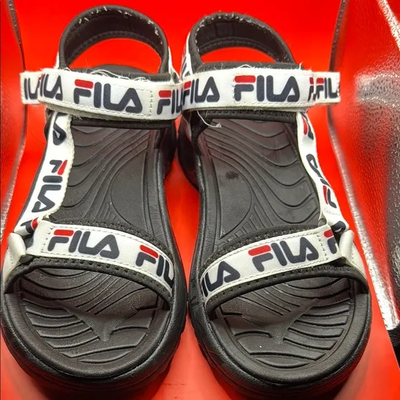 Fila Black and White Athletic Shoes with Cushioned Sole