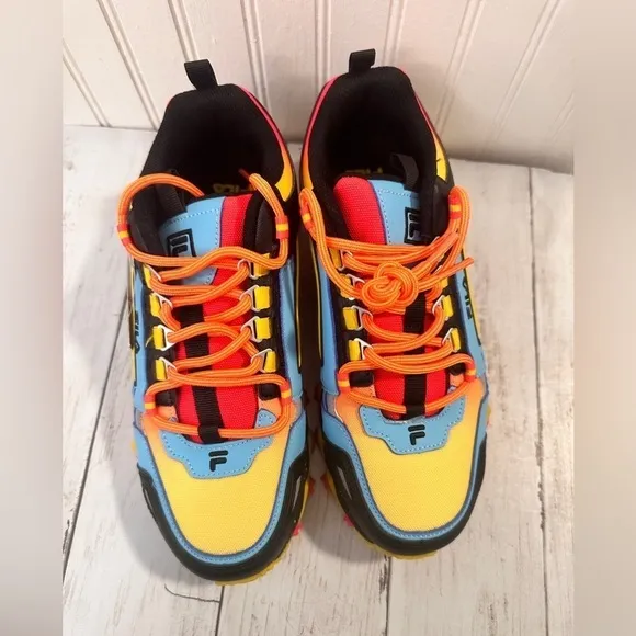 FILA Multicolor Chunky Trail Sneakers Colorful Hiking Shoes  Size US 6