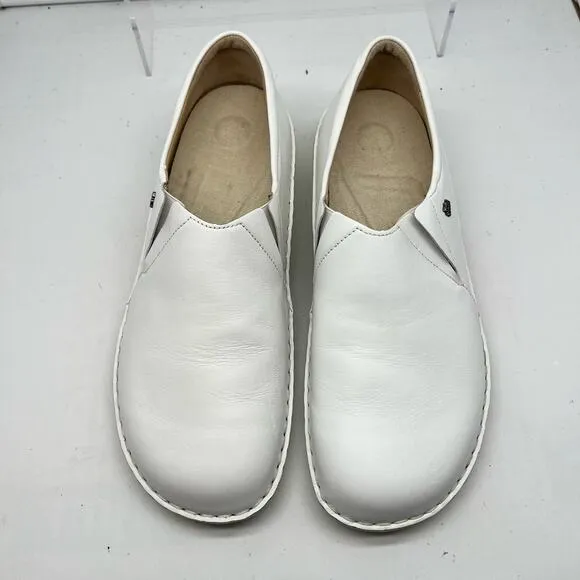 Finn Comfort Shoes Womens 40 NEWPORT Leather Slip On Clog Work Chef US 9.5 White