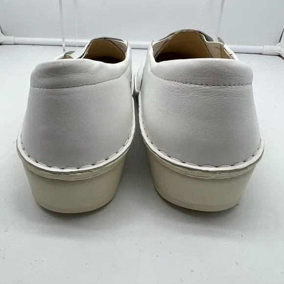 Finn Comfort Shoes Womens 40 NEWPORT Leather Slip On Clog Work Chef US 9.5 White