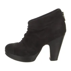Fiorentini &amp; Baker Black Suede Booties Size 41/11 Back Zip