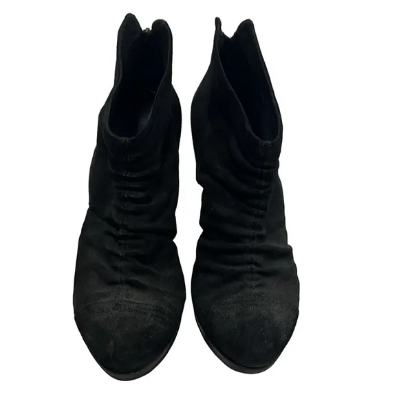 Fiorentini &amp; Baker Black Suede Booties Size 41/11 Back Zip