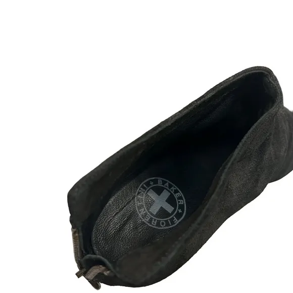 Fiorentini &amp; Baker Black Suede Booties Size 41/11 Back Zip