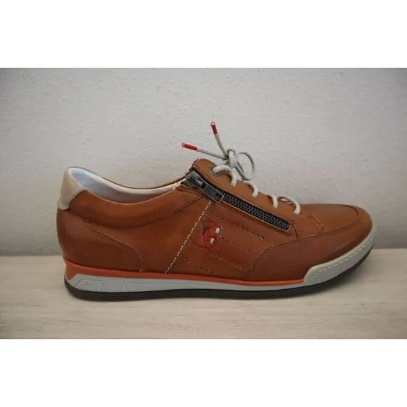 Fluchos 39025 Men's Sz 42 US 9 Cognac Brown Leather ETNA F0148 Sporty Shoes