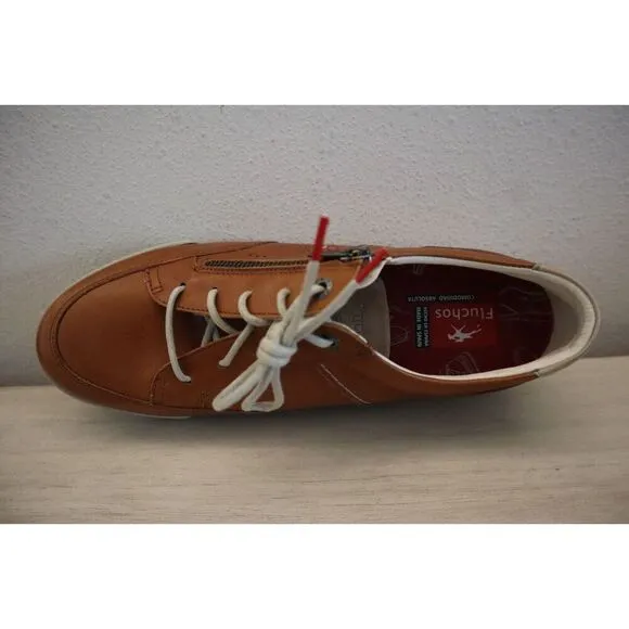 Fluchos 39025 Men's Sz 42 US 9 Cognac Brown Leather ETNA F0148 Sporty Shoes