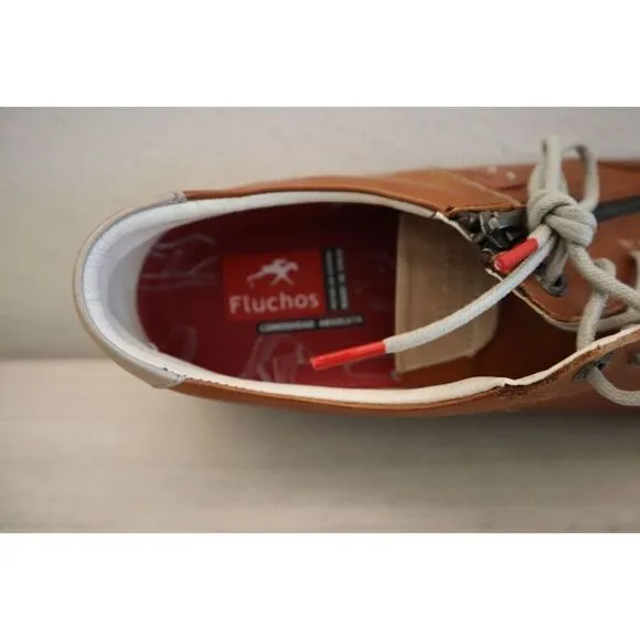 Fluchos 39025 Men's Sz 42 US 9 Cognac Brown Leather ETNA F0148 Sporty Shoes